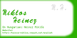 miklos heincz business card